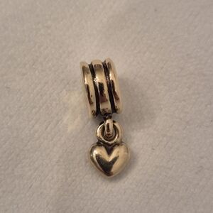 Pandora rare 14k solid gold drop dangle Heart charm